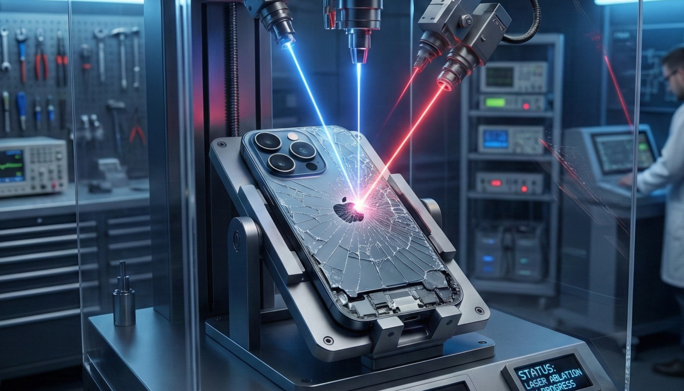 iPhone back glass replacement using laser machine